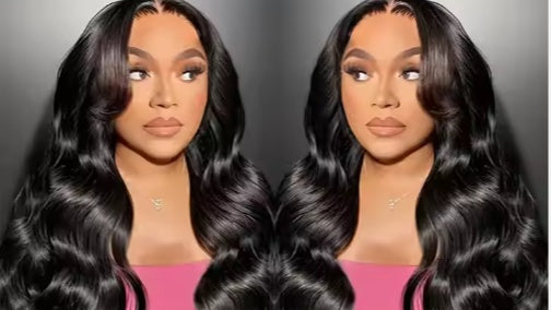 Ready To Go   HD Lace Front Wigs Glueless Put-on Go Body Wave Wig Pre-Plucked Blend Human Hair Transparent Lace Color