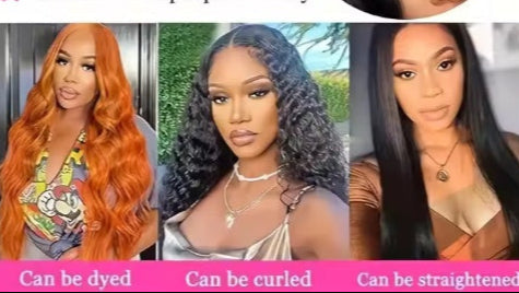 Ready To Go   HD Lace Front Wigs Glueless Put-on Go Body Wave Wig Pre-Plucked Blend Human Hair Transparent Lace Color