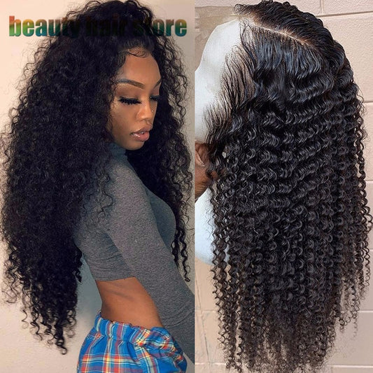 Brazilian Kinky Curly Lace Front Human Hair Wigs 13x4