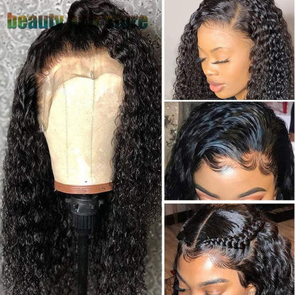 Brazilian Kinky Curly Lace Front Human Hair Wigs 13x4